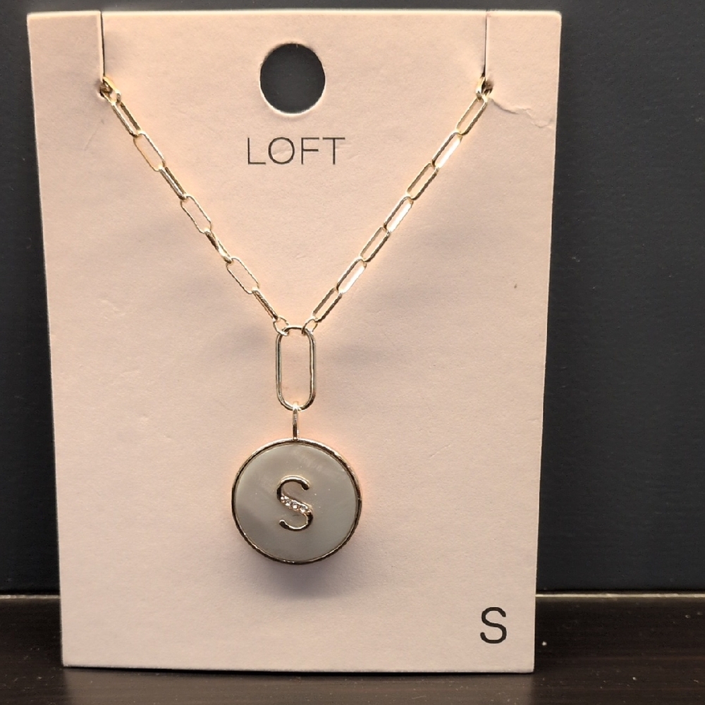LOFT Gold Chain Necklace with Silver Pendant